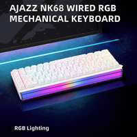 Clavier de jeu mécanique filaire Ajazz NK68 USB Type-C rétroéclairé RGB programmable avec touches ergonomiques disposition anglaise pour PC portable