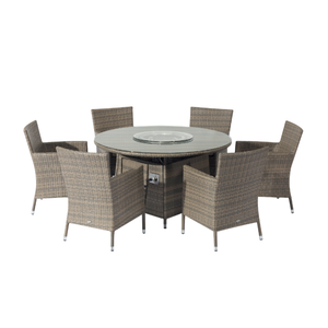 Outdoor Fire Pit <strong>Firepit</strong> <strong>Table</strong> Gas Propane Modern Patio Aluminium Dining <strong>Table</strong> <strong>Set</strong> - Product Image 5