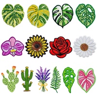 Patch thermocollant de haute qualité pour casquette de camionneur, motifs tournesols, feuilles de palmier, cactus vert, brodé 3D en PVC, tissu sergé et denim, pour femmes et hommes
