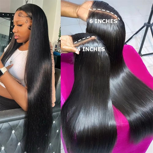 Parrucche Frontali HD in Pizzo Brasiliano, Parrucche Lisce in Capelli Umani con Pizzo Frontale da <span class=keywords><strong>40</strong></span> <span class=keywords><strong>Pollici</strong></span>, Parrucca Frontale in Pizzo HD 13x4 con Capelli Umani, Densità 250 - Product Image 2