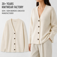 Suéter de mujer personalizado ropa de invierno señoras prendas de punto chica manga larga Top Cable Cardigan