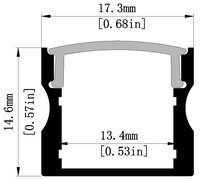Profilé en aluminium LED avec diffuseur, embouts et clips pour bande LED LS-055