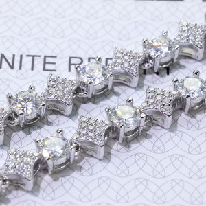 Pulsera de Tenis NUOYA de Plata de Ley 925 con Cadena de Estrellas de 6mm para Mujer con Moissanita VVS Brillante Joyería Fina - Product Image 3