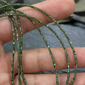 Factory Supply 100% Natural Green Diamond Tube Faceted 4mm Loose Beads High Quality Gemstone Jewelry Making Bulk Wholesale - Product Image 3
