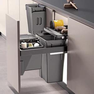 Pull Out Conteneur À Déchets Poubelle <span class=keywords><strong>Cuisine</strong></span> Placard Extensible Trieur Séparateur Intégré Collecteur <span class=keywords><strong>Armoire</strong></span> Poubelle Système De Séparation - Product Image 1