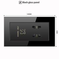 Enchufe de pared EU UK FR 13A Enchufe de pared USB eléctrico Panel de cristal de vidrio templado Toma de corriente Interruptor y enchufe de hogar inteligente