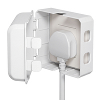 Boîte de protection pour prises électriques au Royaume-Uni - Espace intérieur pour prises électriques et adaptateurs extra larges
