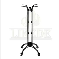 Base de table haute en aluminium moulé, style occidental classique, finition noire mate, revêtement en poudre