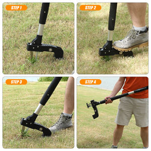 Poignée à 2 sections en acier inoxydable Outil à griffes pour pelouse et jardin Tueur de racines robuste et désherbant Support OEM personnalisable - Product Image 5