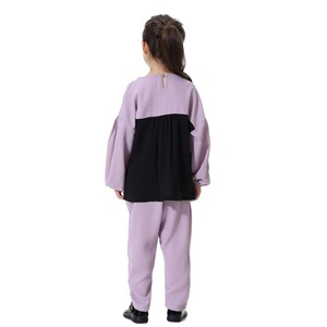 C0025 estilo turco traje modesto niños musulmanes Conjunto 2 uds manga larga árabe niñas Camisa larga y <span class=keywords><strong>pantalones</strong></span> conjuntos - Product Image 6
