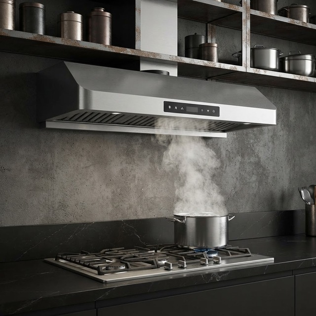 Cabinet 600mm Electric Wall-mounted Smart WiFi Remote Control Range Hoods Baffle Aluminum Low Noise Household Use Smoke