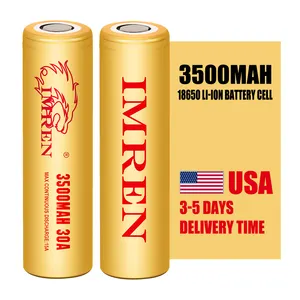 IMREN baterai 18650 3500mah 35E USA STOCK 3.7v 3.6v lithium li ion cell isi ulang 30A inr18650 Silindris ak-us