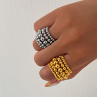 NOUVEAU BOHO SUPER BEAD WEAVE CHUNKY MINIMALISTE DANSEUR GYPSY RING Dazan HOT 18k PVD Plaqué Or Acier Inoxydable Lady BIKINI BIJOUX