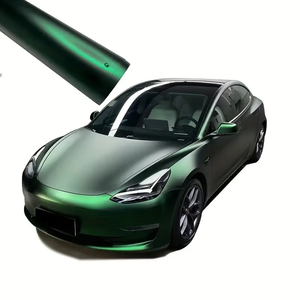 ملصقات خارجية متغيرة اللون لجسم السيارة من OEM M * 17M PET Ghost Chrome Venom أخضر أسود أسفل غلاف السيارة من الفينيل - Product Image 1