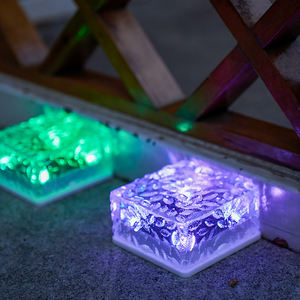 Luci colorate per gelato in mattoni a LED cubetti di ghiaccio decorativi ABS lampada da giardino a energia <span class=keywords><strong>solare</strong></span> da esterno impermeabile Multi colore - Product Image 3