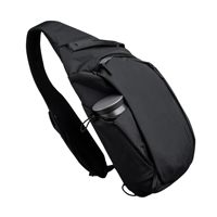 Sac à dos bandoulière unisexe 7,5 L en nylon avec fermeture éclair, motif lettres, étanche et extensible pour tablette 11 pouces et bouteille d'eau