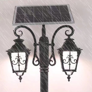 Lampe <span class=keywords><strong>de</strong></span> jardin <span class=keywords><strong>de</strong></span> style européen Lanterne à poteau solaire à motif gracieux Lampe <span class=keywords><strong>de</strong></span> pilier Patio Paysage Chemin Lampes à borne solaire - Product Image 5
