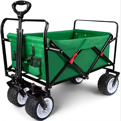 Einstellbarer faltbarer Outdoor Allrad Gelände-Utility-Tragbare Waggon-Camping-Gartenwagen Strandtrolley