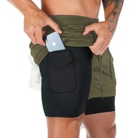 2026 été Fitness course Shorts Mannen 2 en 1 Dubbeldeks séchage rapide Gym Sport Shorts Fitness Jogging entraînement Shorts hommes Sport
