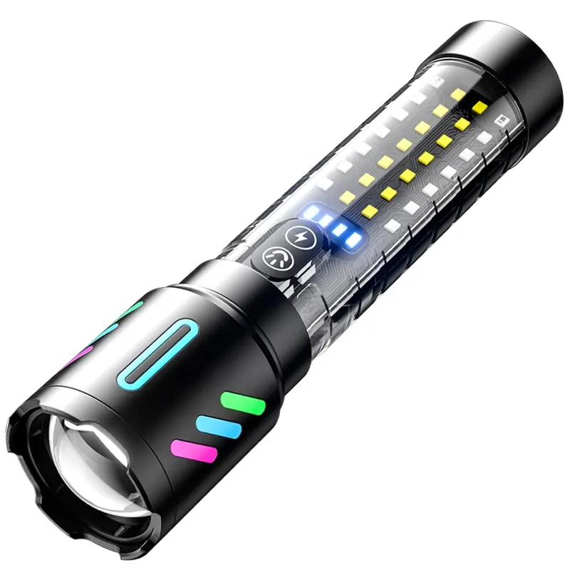 Wason nhà sản xuất chuyên nghiệp nhựa và hợp kim nhôm 2 trong 1 OEM trắng Laser Đèn pin Torch với Red Blue cảnh báo ánh sáng