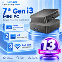 OEM&ODM Tersedia M6 Mini PC Windows 11 Pro, Intel i3-7100U, Dual M.2 NGFF 2242+2280, HDMI RJ45 Ethernet, Mini PC Ringan