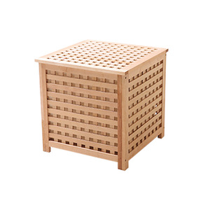 Solid Wood Storage Box Square Mesh Design Clothing Organizer <b>Bedside</b> <b>Shelf</b> Decorative Storage Basket - Product Image 5