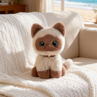 Peluche chat Devon à trois fleurs, nouveau compagnon de table mignon pour chaton, en coton PP