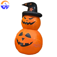 Citrouille gonflable d'Halloween Chenghuang avec chapeau, décoration de scène extérieure sur le thème de la cour, modèle en tissu Oxford 050XL