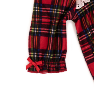 Venta al por mayor de pijamas de Navidad para niños de viscosa de bambú de manga larga para bebés pijamas rojos a cuadros - Product Image 5
