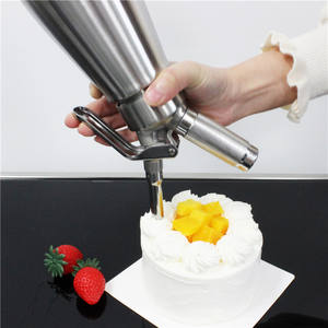 Distributeur professionnel de crème fouettée en acier inoxydable entier avec 3 buses de décoration et support 1 pinte/500ML <span class=keywords><strong>fouet</strong></span> à crème - Product Image 6