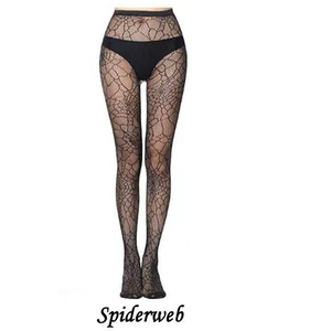 Gran oferta 2025, medias de Halloween para mujer, medias de red de leopardo desgastadas con Calavera, pantimedias de red con telaraña para niña - Product Image 3