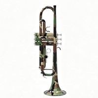 Trompette en laiton jaune, finition de surface camouflage, taille standard, instrument en laiton