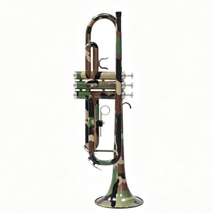 Trompette en laiton jaune, finition de surface camouflage, taille standard, instrument en laiton - Product Image 1