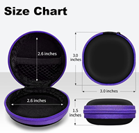 Sac de rangement rond en EVA imperméable avec logo personnalisé, fermeture éclair, étui de voyage pour écouteurs, câble USB, disque dur, organisateur de câbles de données