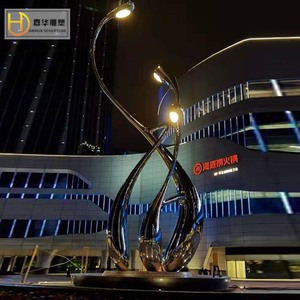 Escultura Abstracta de Acero Inoxidable Jiahua, Forma Irregular, Adorno de Paisaje Hecho a Mano para Montar en el Suelo Exterior - Product Image 3