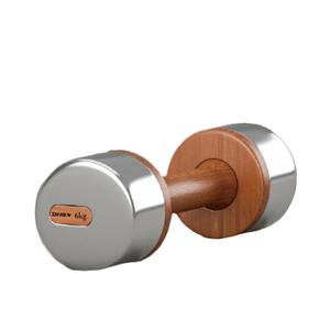 <span class=keywords><strong>Haltères</strong></span> en bois et en acier inoxydable, plusieurs tailles disponibles, adaptés aux exercices de fitness - Product Image 2