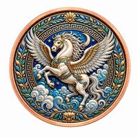 Pièce de monnaie en cuivre, Cheval Pégase grec, 5 AVDP oz .999, relief 3D haute définition, couleur UV, art mythique de l'Étrier Volant, pièce de monnaie en cuivre