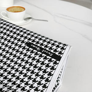 Boîte à mouchoirs en cuir pied-de-poule Sweet Home, boîte de rangement de bureau autoportante pour la décoration de salon et de la maison - Product Image 2