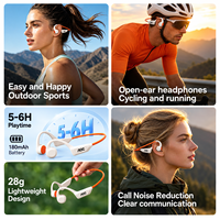 Écouteurs à conduction osseuse AOC Bluetooth 5.4, écouteurs sportifs sans fil à oreille ouverte, étanches IPX4, vente en gros OEM ODM