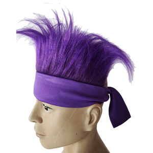 Logotipo personalizado Crazy Hair Festival deportivo de fútbol Peluca de moda Peluca <span class=keywords><strong>con</strong></span> diadema peluda Sorteo para baloncesto Béisbol Eventos Animando - Product Image 3