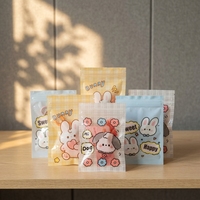 Sacs refermables à fermeture éclair imprimés de chiots mignons, en matériau composite, emballage alimentaire de qualité pour bonbons, collations et friandises