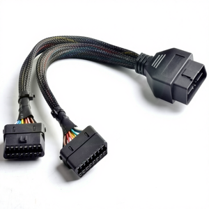 สายต่อ OBD2 แบบ <span class=keywords><strong>2</strong></span> in 1 หัวต่อ OBDII ตัวผู้เป็นตัวเมีย <span class=keywords><strong>2</strong></span> ตัว สำหรับเชื่อมต่อคอมพิวเตอร์ในรถยนต์ ปลั๊กแปลง 30 ซม. พร้อมชุดสายไฟ - Product Image 1