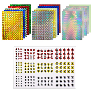 193 pièces holographique adhésif <span class=keywords><strong>Film</strong></span> autocollant Flash bande 3D pêche leurre yeux Kit de réparation bricolage faisant mouche attachant matériel de pêche - Product Image 1