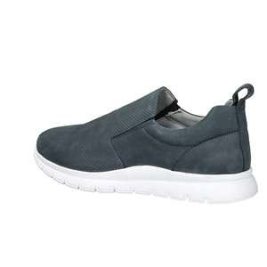 Mocassins pour hommes à enfiler, bleus, avec empeigne perforée et semelle blanche, chaussures de marche confortables - Product Image 2