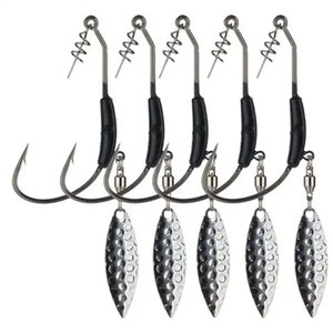 Gancio a manovella con esca in piombo nero 7g 4g 2g più paillettes con anello rotante amo pesca in mare - Product Image 2