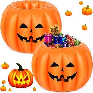 Halloween Portable Inflatable Pumpkin <b>Cooler</b> Thermal 60L Eco-Friendly Water-Resistant for Drinks and <b>Cans</b> Storage - Product Image 2