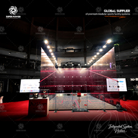 Équipement de squash en gros : Terrain de squash portable intérieur/extérieur en verre trempé panoramique