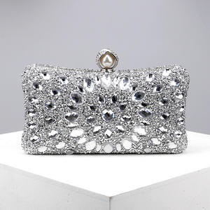 Sac de luxe incrusté de diamants, robe de banquet à la mode pour femmes, sac de soirée pour dames, vente en gros - Product Image 5