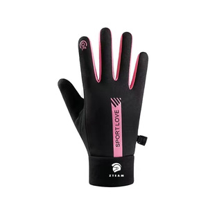 ถุงมือ Zteam Sport Love สีดำชมพู แบบสัมผัสหน้าจอได้ อุ่นสำหรับฤดูหนาว เหมาะสำหรับกิจกรรมกลางแจ้ง ปั่นจักรยาน ใช้ได้ทั้งชายและหญิง - Product Image 1