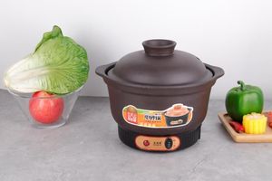 Yolecen Nồi Hầm Điện bảo quản sức khỏe nồi đất sét màu tím cắm nhanh bằng gốm sứ trắng đất sét đen dụng cụ nấu cháo - Product Image 6